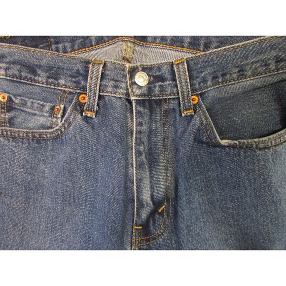 Levis 505 Jeans Mens 31x30 Blue Denim Straight Leg Zip Fly Classic Fit 5-Pocket - Picture 3 of 10